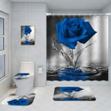 Bathroom Five-piece Set, Shower Curtain, Three-piece Mat Set, Aluminum Alloy Decorative Painting - Image 11