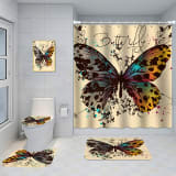 Bathroom Five-piece Set, Shower Curtain, Three-piece Mat Set, Aluminum Alloy Decorative Painting - Image 19