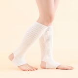Candy Colors 16.5inch Stirrup Leg Warmers Breathable Acrylic Knitted Winter Yoga Dance Socks Heel Hole Knee Length Boot One Fits - Image 1
