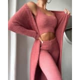 Cozy Pajama Set, 3 Piece Lounge Set, Cute Loungewear, Warm Suit Sets, Matching Set, Lounge Set, 3 Piece Pant Sets, Women Winter Dress - Image 42