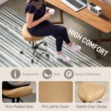 Saddle Stool, Height Adjustable Rolling Salon Chair with PU Leather for Massage, Spa, Clinic, Beauty and Tattoo, Brown - Image 4