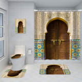 Bathroom Five-piece Set, Shower Curtain, Three-piece Mat Set, Aluminum Alloy Decorative Painting - Image 21