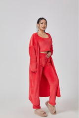 Cozy Pajama Set, 3 Piece Lounge Set, Cute Loungewear, Warm Suit Sets, Matching Set, Lounge Set, 3 Piece Pant Sets, Women Winter Dress - Image 41