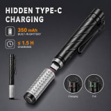 Rechargeable UV Type C Waterproof LED Flashlight DT006 For Camping Outdoor Emergency Pocket Clip Aluminum - Image 5