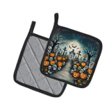 Calaveras Sugar Skulls Spooky Halloween Pair of Pot Holders Kitchen Heat Resistant Pot Holders Sets Oven Hot Pads for Cooking Baking BBQ, 7 1/2 x 7 1/2 - Image 2