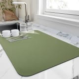 Diatomaceous Earth Kitchen Counter Drying Mat - Absorbent Heat Resistant Coaster for Coffee Bar Sink Area Easy Clean Stain Resistant Table Pad - Image 1