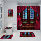 Bathroom Five-piece Set, Shower Curtain, Three-piece Mat Set, Aluminum Alloy Decorative Painting - Image 13