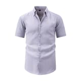 Jiachuan Cross-Border Summer Short-Sleeved Men's Shirt With Wave Texture, Beach Vacation Fashion Shirt, Men's Lapel T-Shirt - Image 9