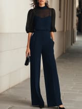 European And American Cross-Border Fashion Set For Women, New Summer Style, Slimming Printed Short-Sleeve Wide-Leg Pants Three-Piece Set - Image 9