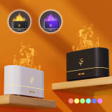 Flame Humidifier USB Smart Timing LED Electric Aroma Diffuser Simulation Fire Night Lamp Home Decor - Image 1