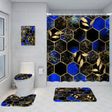 Bathroom Five-piece Set, Shower Curtain, Three-piece Mat Set, Aluminum Alloy Decorative Painting - Image 4