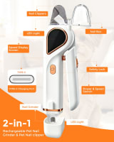 2-in-1 Dog Nail Clippers & Cat Grinder With Dual LED Lights 3 Speeds Grinder, Quick Sensor, Safety Guard, Safety Lock, Type-C, Low Decibel Grinder For Small Medium Large Dogs & Cats - Image 9
