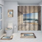 Bathroom Five-piece Set, Shower Curtain, Three-piece Mat Set, Aluminum Alloy Decorative Painting - Image 24
