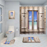 Bathroom Five-piece Set, Shower Curtain, Three-piece Mat Set, Aluminum Alloy Decorative Painting - Image 20