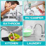 1440in Swiveling Faucet Extender, Brass Metal Robotic Arm Aerator With Flexible Joint, Dual-Mode Splashproof Water-Saving Tap Sprayer For Kitchen Sink Taps - Image 4