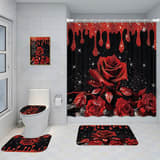 Bathroom Five-piece Set, Shower Curtain, Three-piece Mat Set, Aluminum Alloy Decorative Painting - Image 29