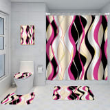 Bathroom Five-piece Set, Shower Curtain, Three-piece Mat Set, Aluminum Alloy Decorative Painting - Image 34