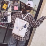 Harajuku Canvas Bags Students Handbag With Pockets Preppy Buckpack Shoulder Bag For Women Shoolbags - Image 1