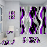 Bathroom Five-piece Set, Shower Curtain, Three-piece Mat Set, Aluminum Alloy Decorative Painting - Image 33