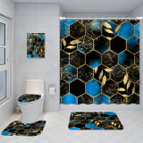 Bathroom Five-piece Set, Shower Curtain, Three-piece Mat Set, Aluminum Alloy Decorative Painting - Image 8