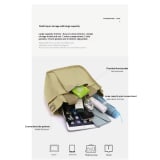 New Unisex Canvas Tote Bag - Large Capacity Eco-Friendly Shopping Bag For Women, Casual & Artsy Khaki Canvas Backpack - Image 2