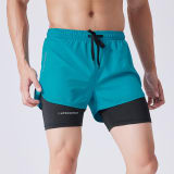 Men's Drawstring Sports Shorts Double Layer Quick Dry High Elasticity Activewear Pants - Image 6