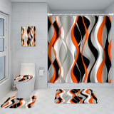Bathroom Five-piece Set, Shower Curtain, Three-piece Mat Set, Aluminum Alloy Decorative Painting - Image 50