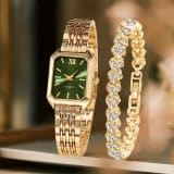 Womens Square-Shape Quartz Wristwatch Set - Image 4