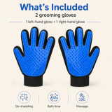 Pet Hair Removal Gloves 2 Pack, Blue Grooming Gloves For Dogs And Cats, Deshedding And Massage Gloves For Loose Fur - Image 2