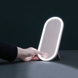 Portable Led Desk Storage Cosmetic Mirror Organizer Box With Light - Image 2
