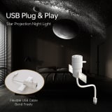 USB Star Projector Night Light, 360 Rotatable Space Satellite Galaxy Projection Lamp With Flexible Bendable USB Cable, LED Starry Sky Projector For Bedroom Living Room Home Party Decor, Kids Gift - Image 1