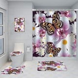 Bathroom Five-piece Set, Shower Curtain, Three-piece Mat Set, Aluminum Alloy Decorative Painting - Image 27