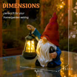 Garden Gnomes Statues Outdoor Decor With Shovel Solar Gnome With Lantern LED Lights,Terrace Xmas Courtyard Lawn Patio Porch Decoration Birthday - Image 2