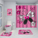 Bathroom Five-piece Set, Shower Curtain, Three-piece Mat Set, Aluminum Alloy Decorative Painting - Image 6