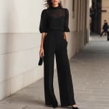 European And American Cross-Border Fashion Set For Women, New Summer Style, Slimming Printed Short-Sleeve Wide-Leg Pants Three-Piece Set - Image 6