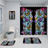 Bathroom Five-piece Set, Shower Curtain, Three-piece Mat Set, Aluminum Alloy Decorative Painting - Image 22