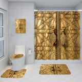 Bathroom Five-piece Set, Shower Curtain, Three-piece Mat Set, Aluminum Alloy Decorative Painting - Image 8