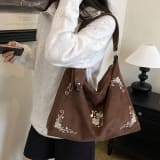 Women's Casual Embroidered Floral Canvas Tote Bag - Image 4