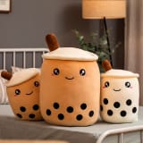 Cute Fruit Drink Plush Stuffed Soft Strawberry Milk Tea Plush Boba Tea Cup Toy Bubble Tea Pillow Cushion Kids Gift - Image 3