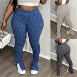 European And American-style High-waisted, Tight-fitting, Stretchy Side-slit Leggings - Image 1