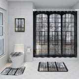 Bathroom Five-piece Set, Shower Curtain, Three-piece Mat Set, Aluminum Alloy Decorative Painting - Image 11