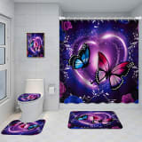 Bathroom Five-piece Set, Shower Curtain, Three-piece Mat Set, Aluminum Alloy Decorative Painting - Image 29