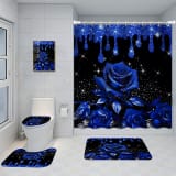 Bathroom Five-piece Set, Shower Curtain, Three-piece Mat Set, Aluminum Alloy Decorative Painting - Image 5