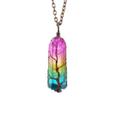 Hot Selling Stone Crystal Pillar Tree Of Life Pendant Ins Fashion Necklace - Image 8