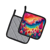 Colorful Celosia Pair of Pot Holders Kitchen Heat Resistant Pot Holders Sets Oven Hot Pads for Cooking Baking BBQ, 7 1/2 x 7 1/2 - Image 2