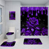 Bathroom Five-piece Set, Shower Curtain, Three-piece Mat Set, Aluminum Alloy Decorative Painting - Image 28