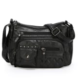 Womens Multi-compartment Soft Leather Crossbody Bag - Image 5