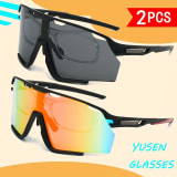 2-piece Stylish Outdoor Large-frame Sunglasses. One-piece Colorful Coated Film Lenses. Multiple Color Combinations. Suitable For Daily Leisure, Outdoor Activities, Cycling, Hiking, Etc. - Image 3