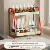 Spice Storage Rack Double Layer Kitchen Storage Rack Multifunctional Spice Storage Rack Tabletop Oil Salt Sauce Vinegar Rack - Image 4