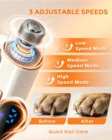 2-in-1 Dog Nail Clippers & Cat Grinder With Dual LED Lights 3 Speeds Grinder, Quick Sensor, Safety Guard, Safety Lock, Type-C, Low Decibel Grinder For Small Medium Large Dogs & Cats - Image 5